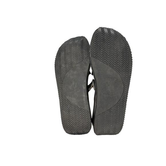 Volatile Silver Rhinestone Black Flip Flops Comfort Shoes Star Fish Womens 9 - Picture 3 of 8